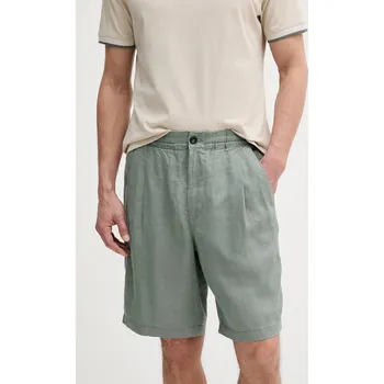 Pánské kraťasy Lněné kraťasy United Colors of Benetton 4AGHU900Z zelená 97X, vel. 50