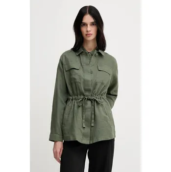 Dětská móda Lněná bunda United Colors of Benetton 2AGHDN07Q zelená 97X, vel. 34