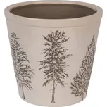 Béžový obal na květináč se stromky Natural Pine Trees XL - Ø 21*20 cm