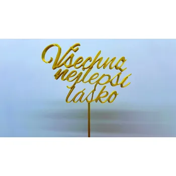 Dortová svíčka Zápich - Všechno nejlepší lásko (bílá, černá, zlatá a jiná)