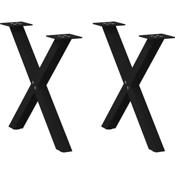Jídelní stůl zahrada-XL Nohy konferenčního stolku ve tvaru X, 2 ks, černé, 60 x (42-43) cm, ocel 4012900