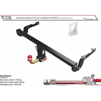 Tažné zařízení Tažné zařízení Dacia Bigster 02/2025-> SV 1.002-543, SVC GROUP