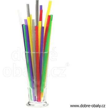 Zdravotní pomůcka slámka na pití JUMBO MIX BAREV, 500 ks