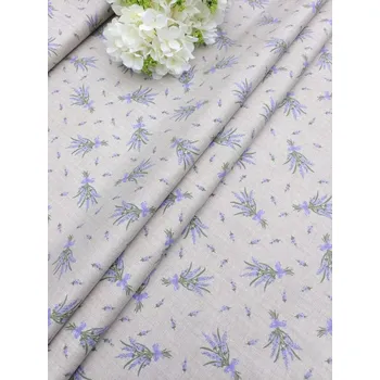 Látka 100% bavlna - levandule na režné