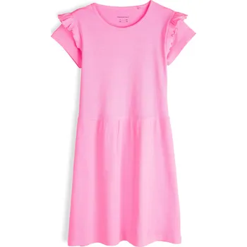 Dívčí šaty GATE Bavlněné žebrované šaty s volánky 3Y 425-0330/65