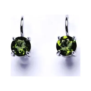 Náušnice Stříbrné náušnice,přírodní vltavín, náušnice ze stříbra, NK 1250