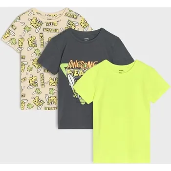 Dětská móda Sinsay - Sada 3&nbsp;triček - krémová - 906EV-12X - 906EV-12X-98