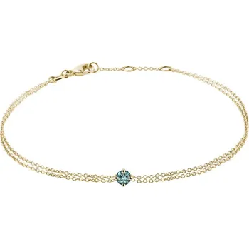 Náramek Dvojitý náramek ze žlutého zlata s modrým diamantem KLENOTA