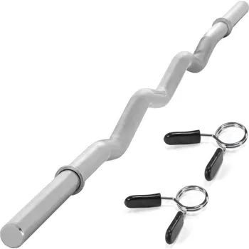 Příslušenství k čince MAXXIVA Zakřivená obouruční EZ tyč 120 cm, stříbrná, 30 mm