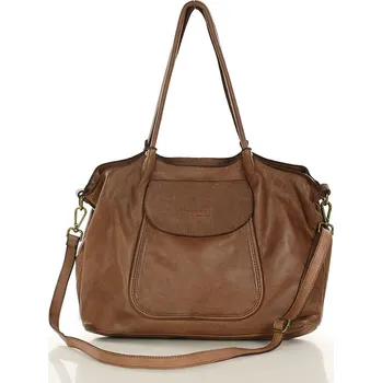 Kabelka Kožená kabelka přes rameno Mazzini M86 hnědá