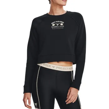 Dámská mikina Mikina Under Armour UA Pjt Rck Hm Gym Flc Crw-BLK 1373600-001 Velikost S