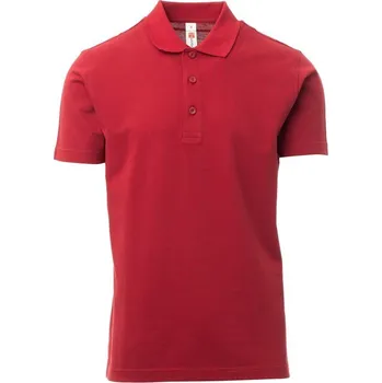 Pánské tričko Payperwear Polokošile Rome se 3 sladěnými knoflíky Barva: Červená vínová, Velikost: XXL