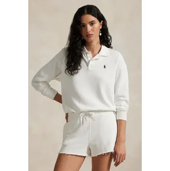 Dámská mikina Mikina Polo Ralph Lauren dámská, bílá barva, hladká, 211965097 00X, vel. M