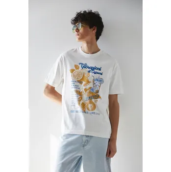 Pánské tričko Bavlněné tričko Medicine pánské, béžová barva, s potiskem RS25.TSMB14 01X, vel. M