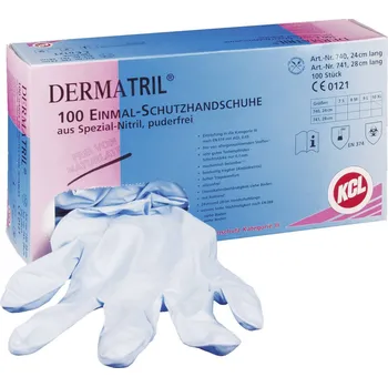Pracovní rukavice KCL Dermatril 740-8 100 ks nitril jednorázové rukavice Velikost rukavic: 8, M EN 374