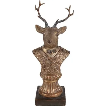 Bytová dekorace Hnědo-bronzová dekorační busta Jelen - 10*8*25 cm