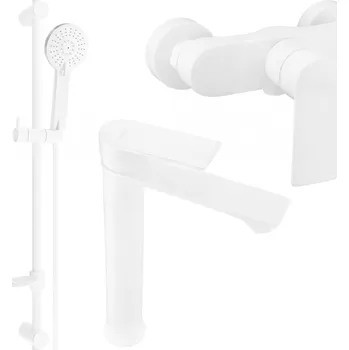 Vodovodní baterie Mexen Royo DF40 sprchový set, bílý - 72214DF40-20 Bateriové soupravy