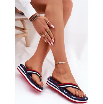 Dámské pantofle Dámské žabky na klínu Big Star RR274A127 Barva: Modrá, Velikost: 36