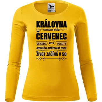 Dámské tričko DOBRÝ TRIKO Dámské bavlněné triko Narození královny Velikost: S, Barva: Žlutá