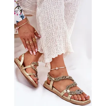 Dámské sandále Dámské sandály se zdobením had eko kůže Artiker 56C1362 Barva: Zlatá, Velikost: 37