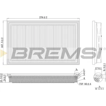 Vzduchový filtr Vzduchový filtr BREMSI FA1111