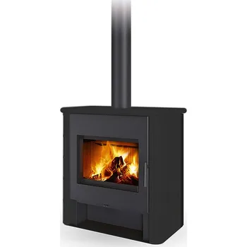 Krbová kamna ROMOTOP TELDE keramika rustik černá lesklá 49000 - krbová kamna s teplovodním výměníkem