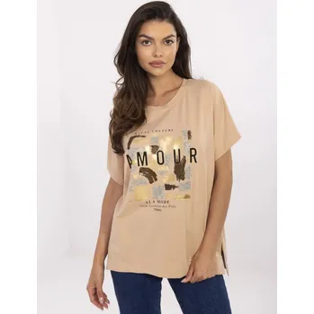 Dámská tunika Stylová blůza v camel barvě CLM-