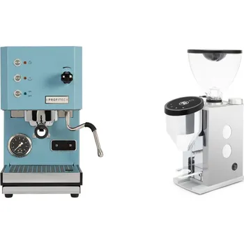 Kávovar Profitec GO, blue + Rocket Espresso FAUSTINO 3.1, white