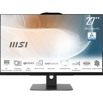Stolní počítač MSI Modern AM272P 1M-848EU All-in-One počítač/pracovní stanice Intel Core 5 120U 68,6 cm (27") 1920 x 1080 px All-in-One PC (vše v jednom) 8 GB DDR5-SDRAM 512 GB SSD Windows 11 Pro Wi-Fi 6E (802.11ax) Černá