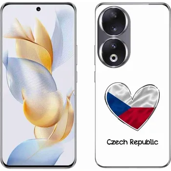 Vlajka Gelový kryt mmCase na Honor 90 - vlajka srdce bílé pozadí