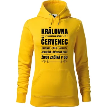 Dámské oblečení DOBRÝ TRIKO Dámská mikina s potiskem Narození královny Velikost dámské mikiny: 2XL, Barva: Žlutá