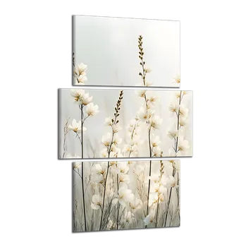 Obraz Obraz na plátně Stonky bílých květů , třídílný 4064CX