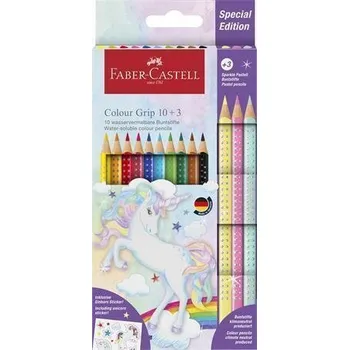Výtvárné potřeby Faber Castell Barevné pastelky Grip, 13 barev, trojhranné, jednorožec, FABER-CASTELL 201542 512796