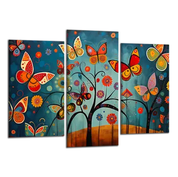 Obraz Obraz na plátně Strom a motýli , třídílný 3520CX
