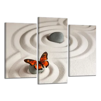 Obraz Obraz na plátně Motýl na kamenu , třídílný 3074CX