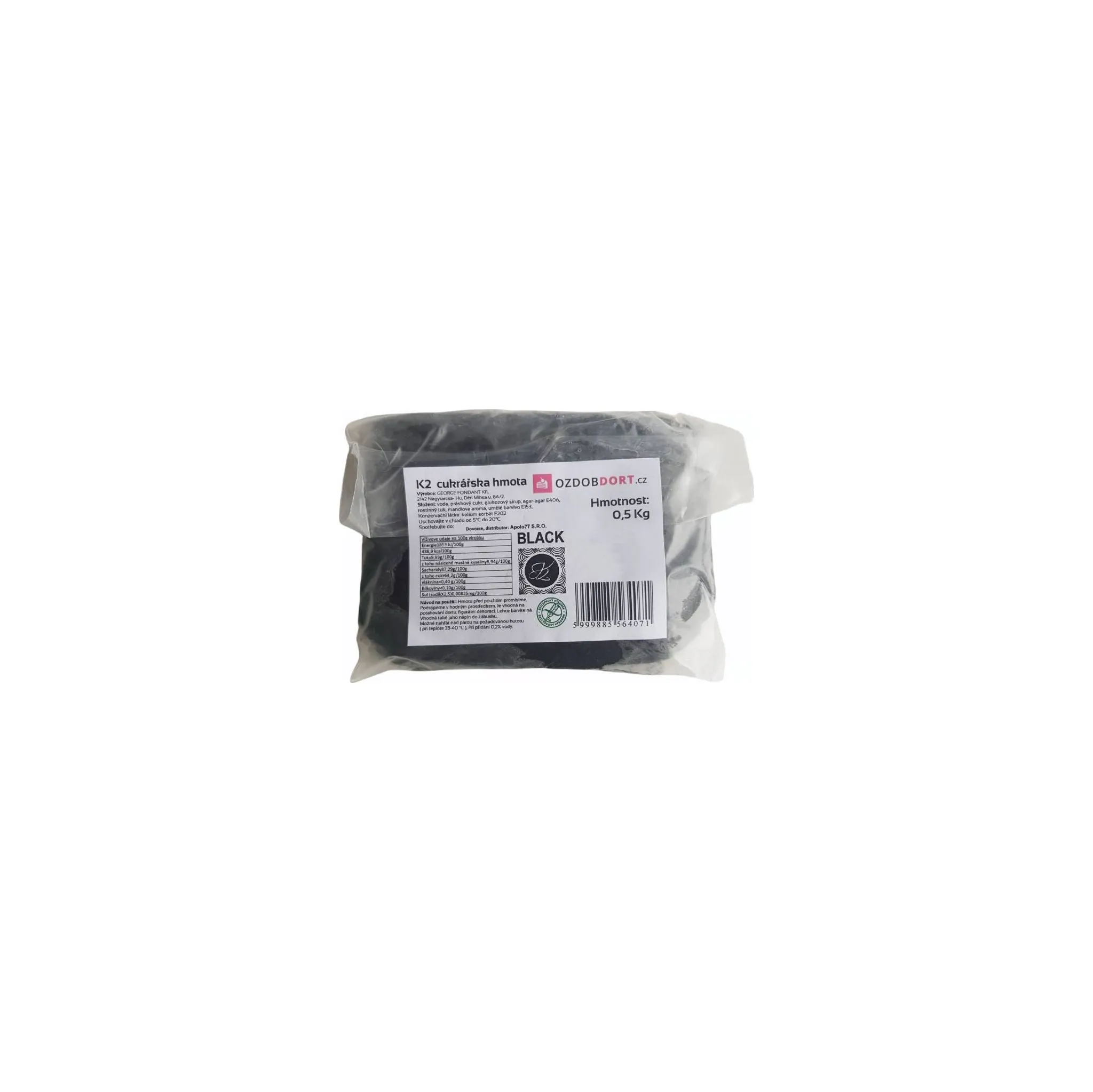 Fotografie 1 -  K2 Potahovací hmota 500 g černá