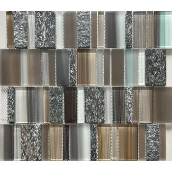 Obklad MOSAIC Mozaika sklo-kámen MKS140 hnědo-černá