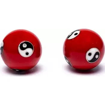 Figurka Čínské meditační koule ČCHI červené Jin Jang 3,5 cm AAA kvalita
