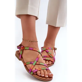 Dámské sandále Ploché Dámské Kožené Sandály Maciejka 06635-39 Multikolor Barva: Barevná, Velikost: 36
