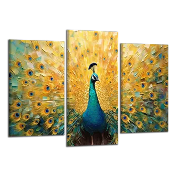 Obraz Obraz na plátně Zlatý páv , třídílný 3447CX