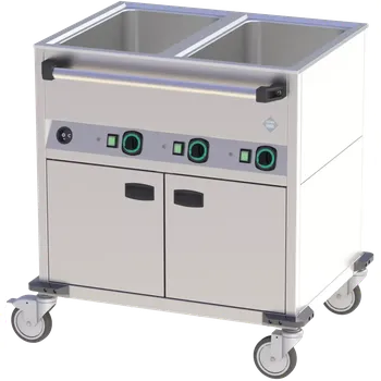 Sporák Vodní lázeň pojízdná elektrická GN 2-1/1 opláštěná vyhřívaná ovládání na delší straně | RM - BMPD 2120 CSH