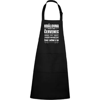 Kuchyňská zástěra DOBRÝ TRIKO Zástěra s potiskem Narození královny Barva: Černá