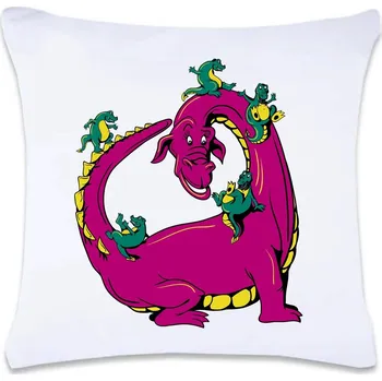 Dekorativní polštářek DOBRÝ TRIKO Polštář s potiskem 40 x 40 cm Dračí klouzačka Oboustranný tisk: NE