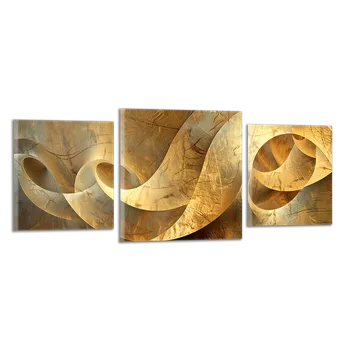 Obraz Obraz na plátně Zlatá abstrakce vlny , třídílný 3899CZ