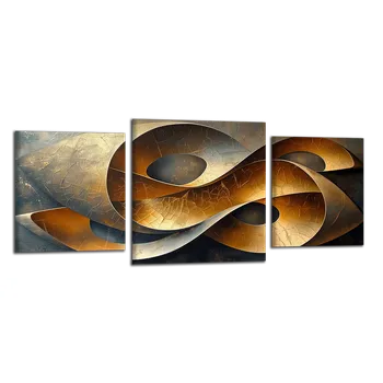 Obraz Obraz na plátně Zlatá abstrakce , třídílný 3842CZ