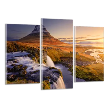 Obraz Obraz na plátně Hora a vodopád , třídílný 1360CX