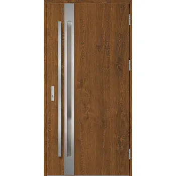 Vchodové dveře ERKADO Ocelové vchodové dveře Langen 1 Ořech (kresba dřeva), 100/207,5/levé