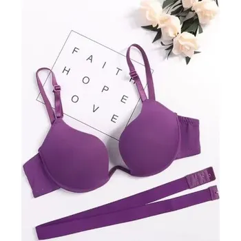 Podprsenka Dámská sexy a extra prodyšná push up podprsenka s variabilním zapínáním Barva: Fialová, Košíček: A, Velikost: 32