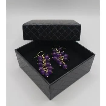 Hudební náušnice v dárkové krabičce - hrozen červený