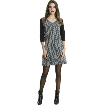 Dámské šaty Smash FLORA krátké šaty s černo-bílým vzorem